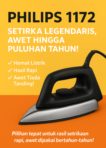 Setrika Philips 1172 – Kuat, Tahan Lama, dan Nyaman Digunakan